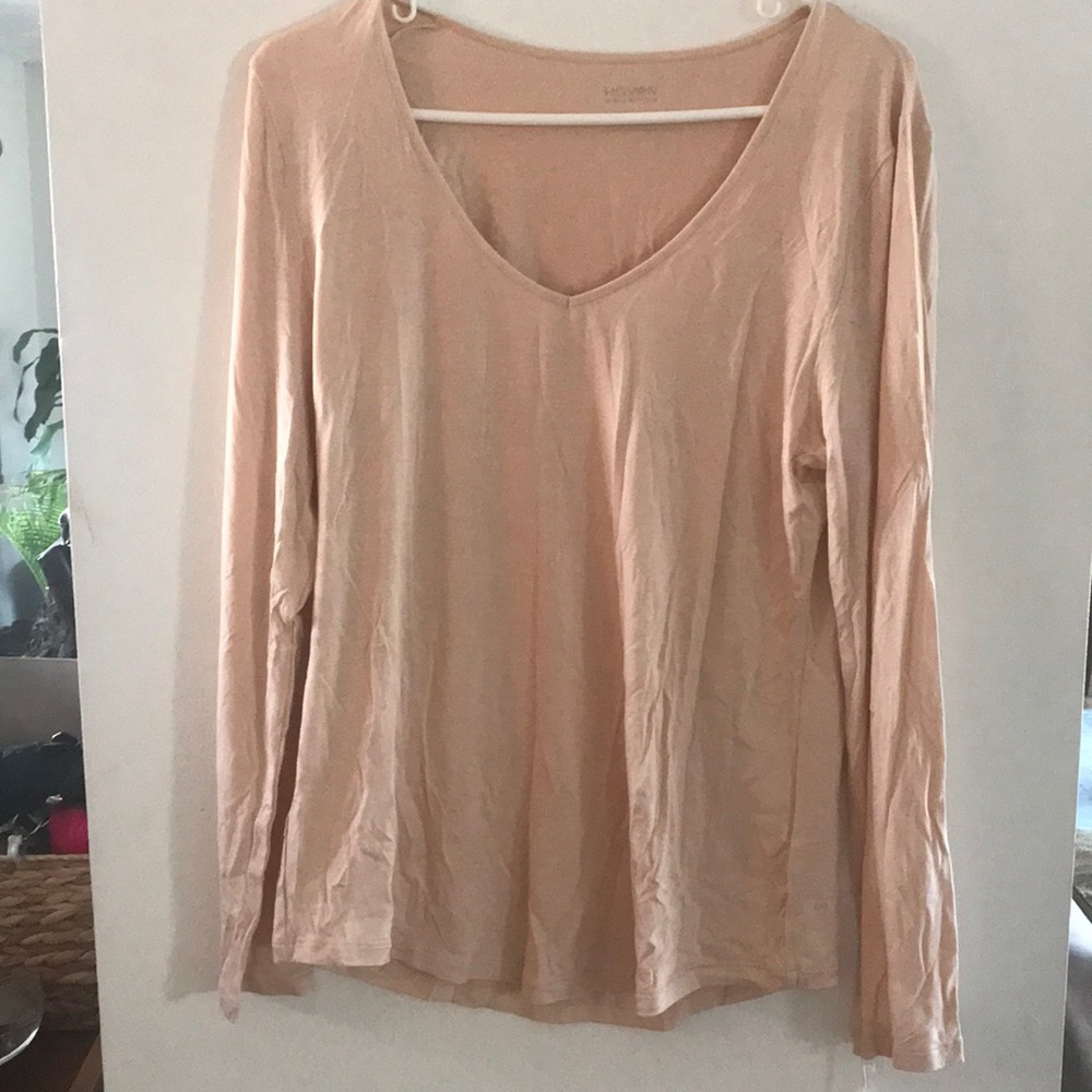 Microfiber long sleeve V-neck t-shirt by Haven, size L